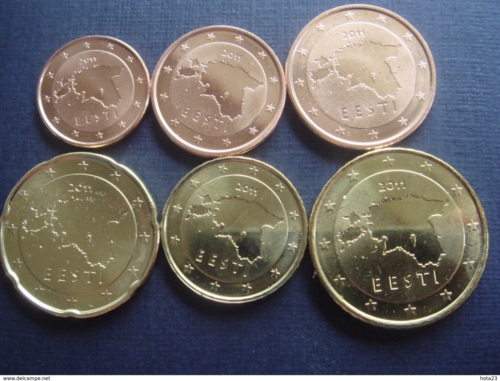 Estonia-2011-6-Euro-Coins-set-UNC-1-2-5-10-20-AND-50-CENT-FROM-MINT-ROLL-MAP - Estland