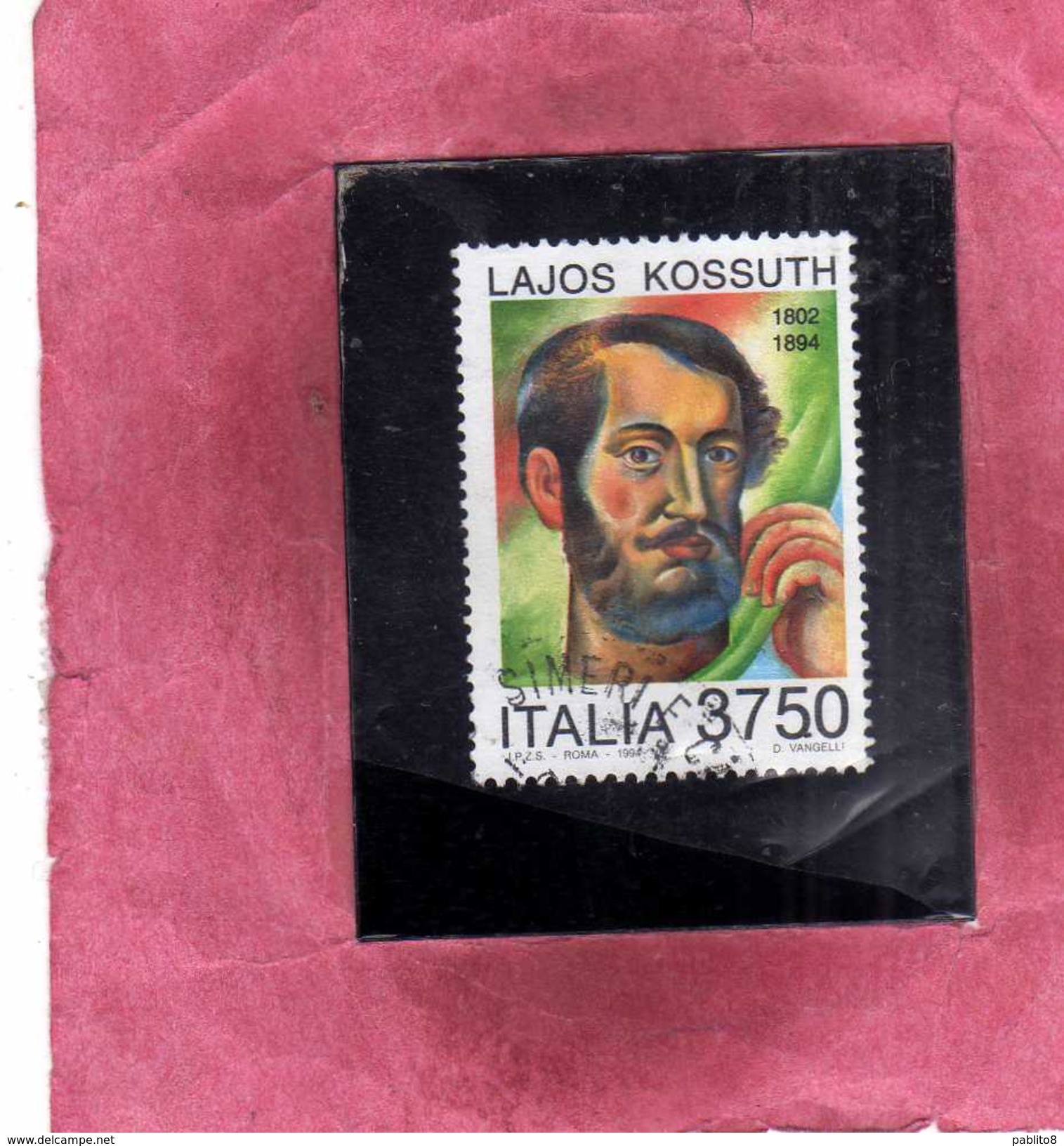 ITALIA REPUBBLICA ITALY REPUBLIC 1994 LAJOS KOSSUTH LIRE 3750 USATO USED OBLITERE' - 1991-00: Usados