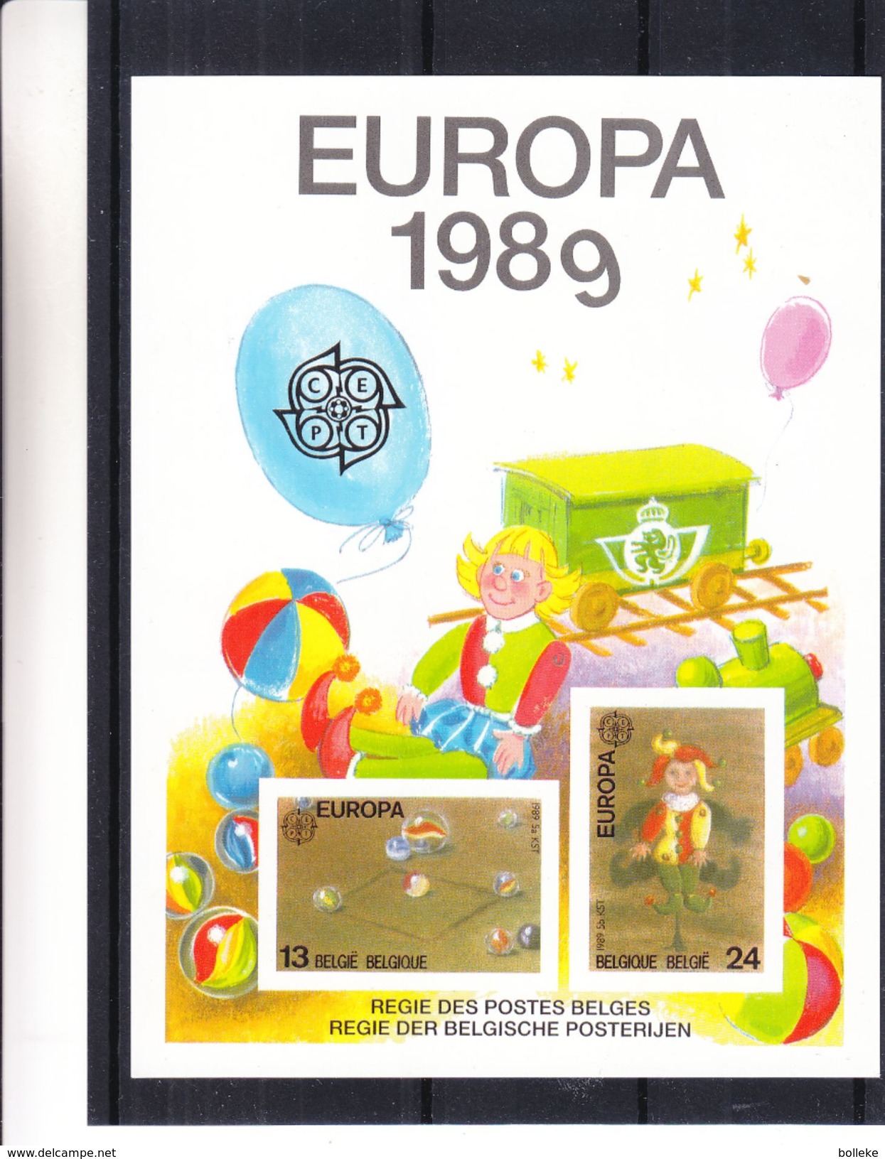 Europa 1989 - Belgique - Feuillet De Luxe De 1989 - Jeux D'enfants - Poupées - Billes - Valeur 125 Euros - Tirage Limité - 1989