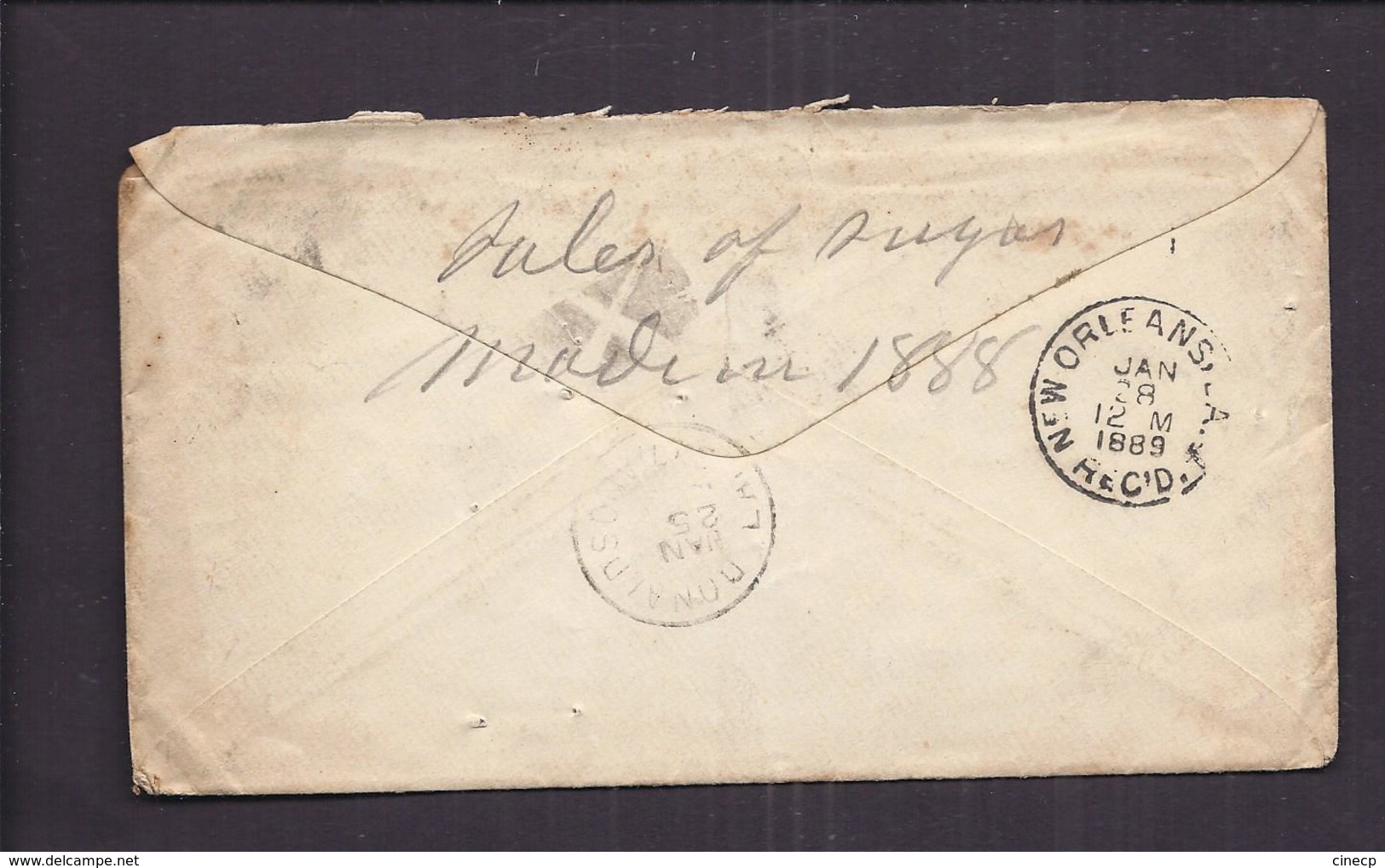 ENVELOPPE ETATS UNIS NEW ORLEANS 1888 GRIFFE FORWARDER - ...-1900