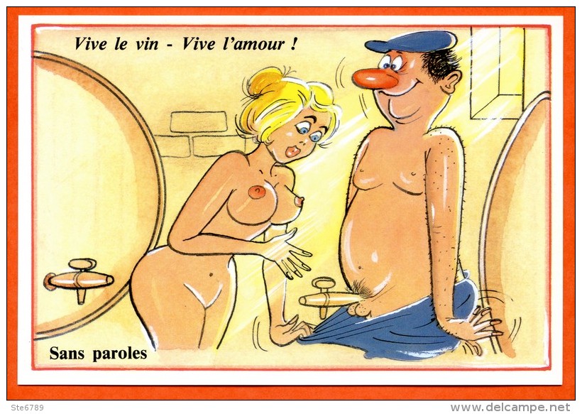 HUMOUR Vive Le Vin Vive L&acute;Amour ! Sans Paroles Robinet Couple Sexe Lyna Carte Vierge TBE - Humour