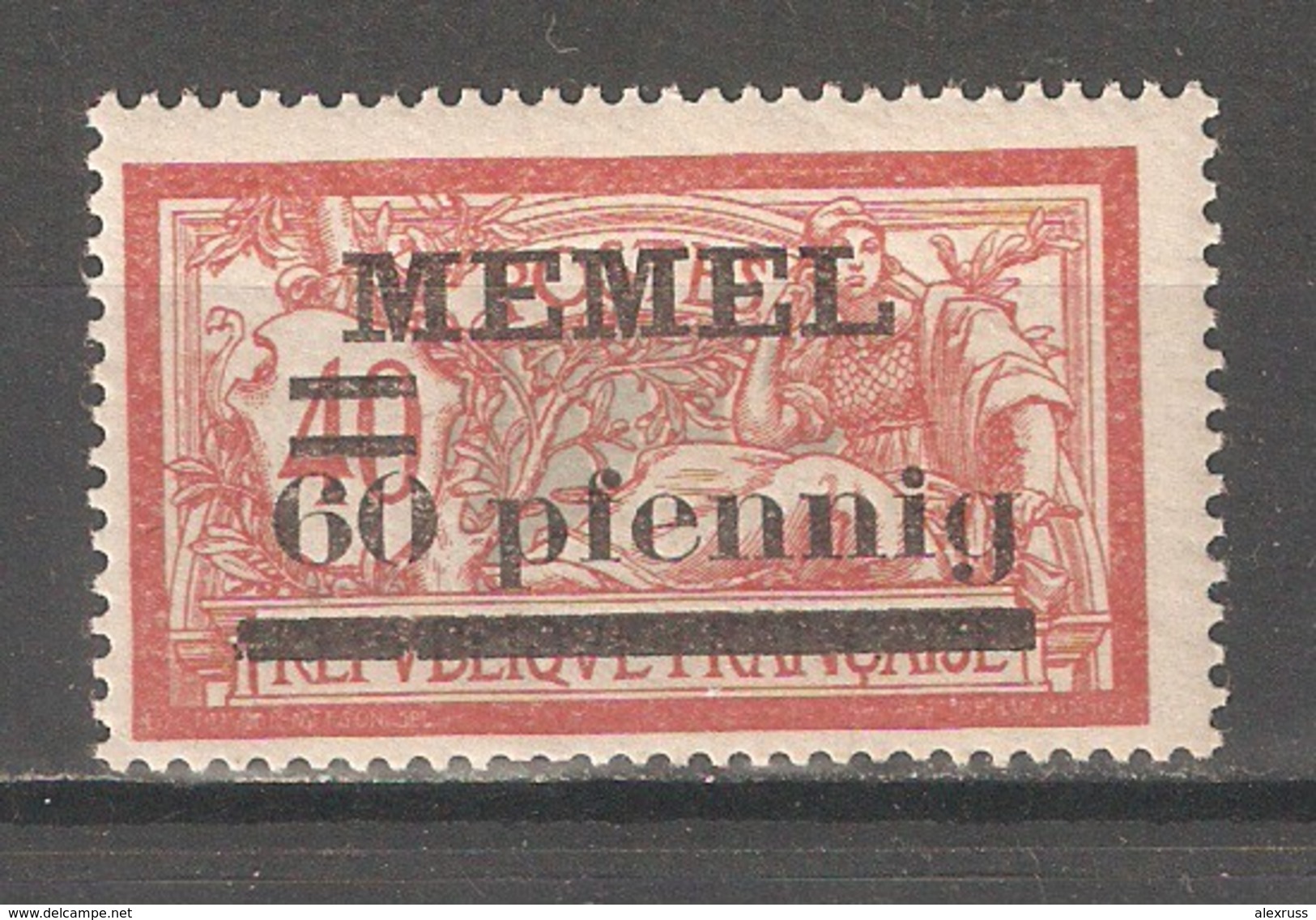 Memel 1920,Surcharged 60pf On 40c, Sc 24,VF MNH**OG - Klaipeda 1923