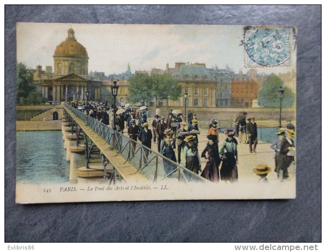 75 PARIS Le Pont Des Arts Et L'Institut, Belle CP Couleur Belle Epoque ; Ref 924 - Autres & Non Classés