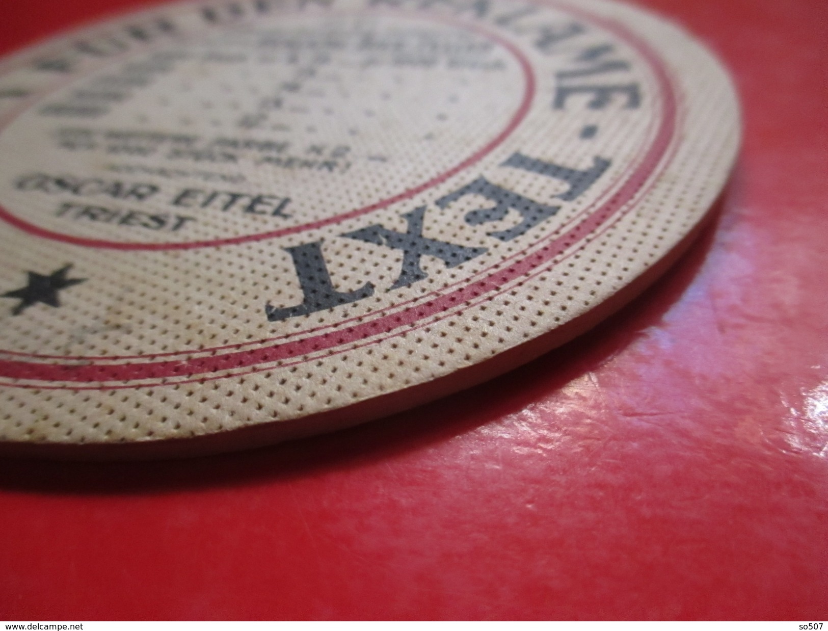 Old Advertisement Mat, Coaster, Bier, Beer, Oscar Eitel - Triest, Italy - Sous-bocks