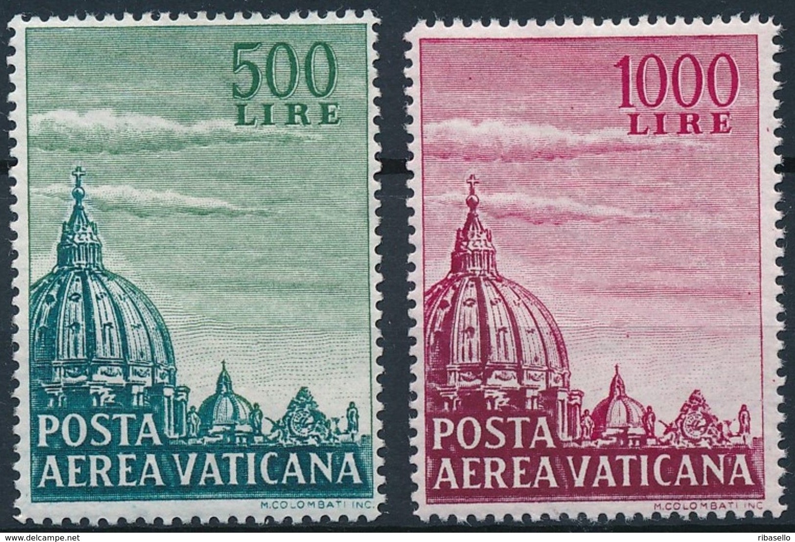 Vaticano 1958. Correo Aereo. Cupula Basilica San Pedro. 34 / 35. MNH. **. - Nuevos