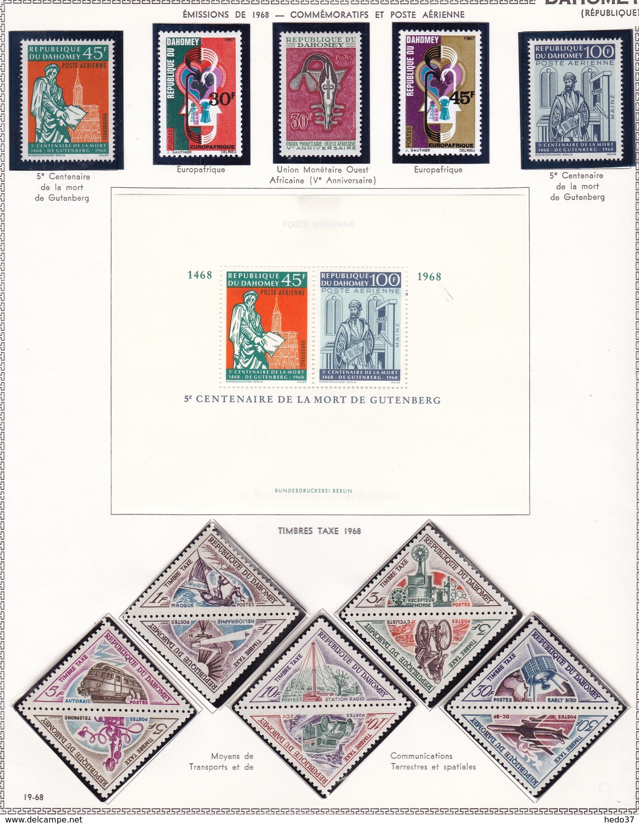 Dahomey - Collection Vendue Page Par Page - Timbres Neufs ** - BF * - TB - Autres - Afrique