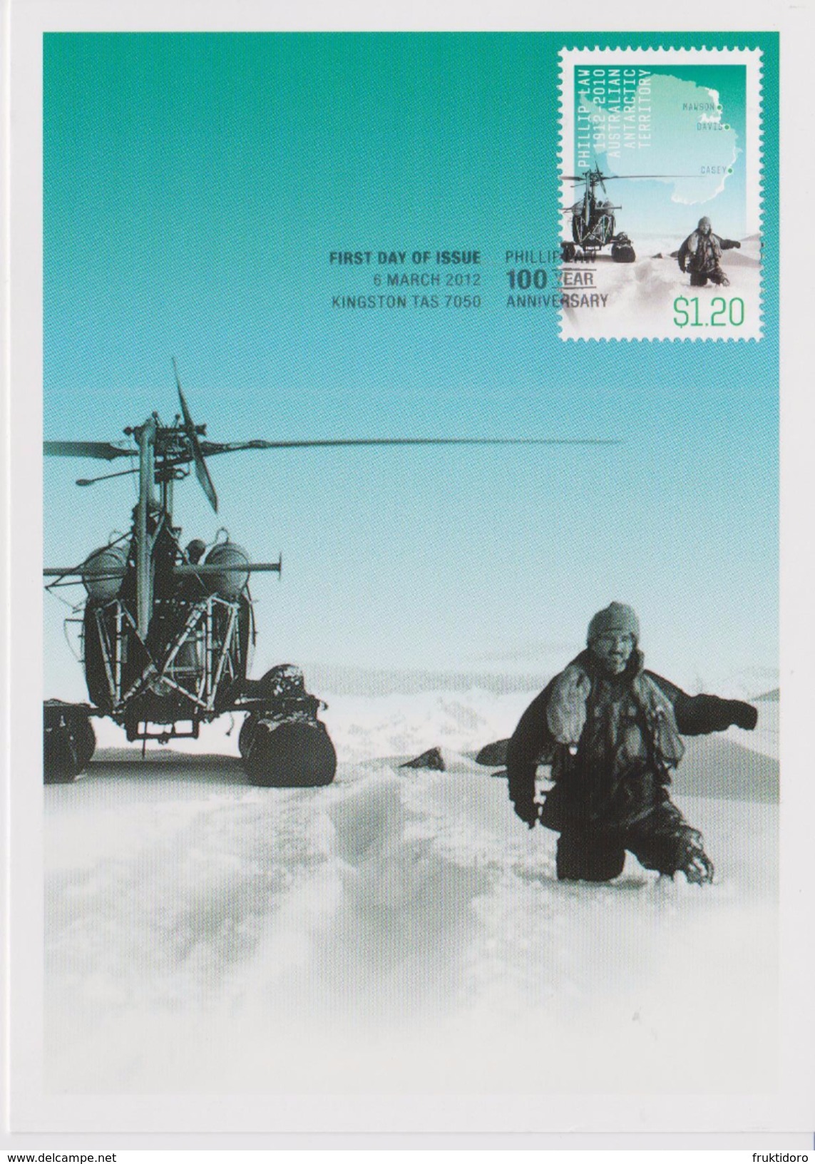 Australia - Australian Antarctic Territory (AAT) Maximum Card Mi 201 - Postal Stationery - Philip Law - Explorer - Helic - Maximumkaarten