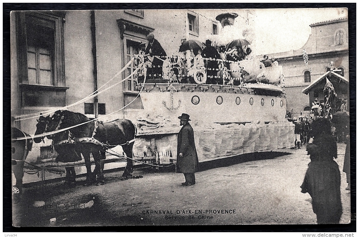 CPA ANCIENNE- FRANCE- AIX-EN-PROVENCE (13)- CARNAVAL- LE CHAR-PAQUEBOT DE LA CHINE EN TRES GROS PLAN- - Aix En Provence