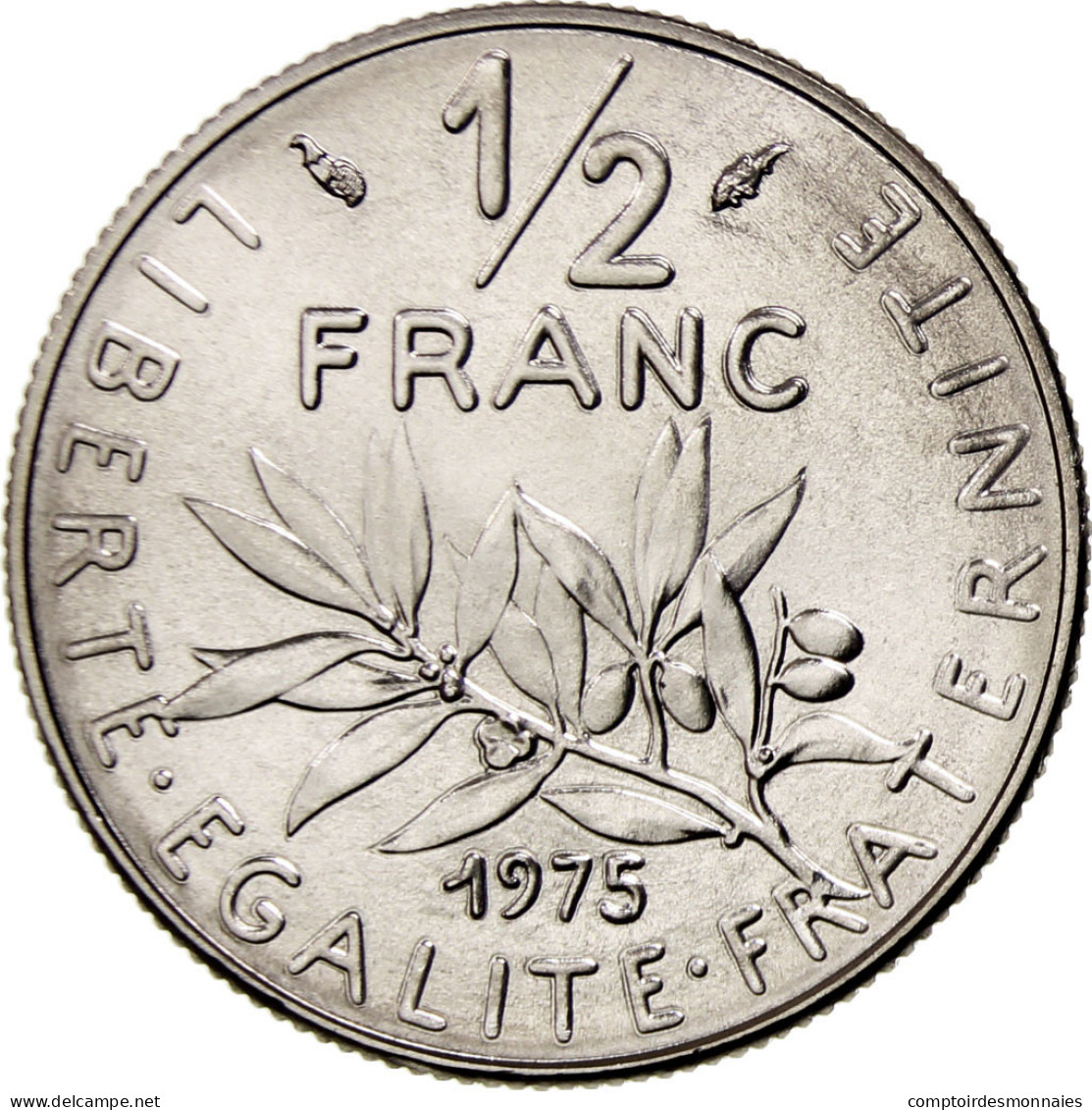 Monnaie, France, Semeuse, 1/2 Franc, 1975, Paris, FDC, Nickel, KM:931.1 - G. 50 Centimes