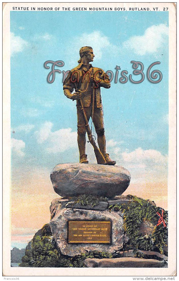 Statue In Honor Of The Green Mountain Boys - Rutland - VT Vermont - Rutland