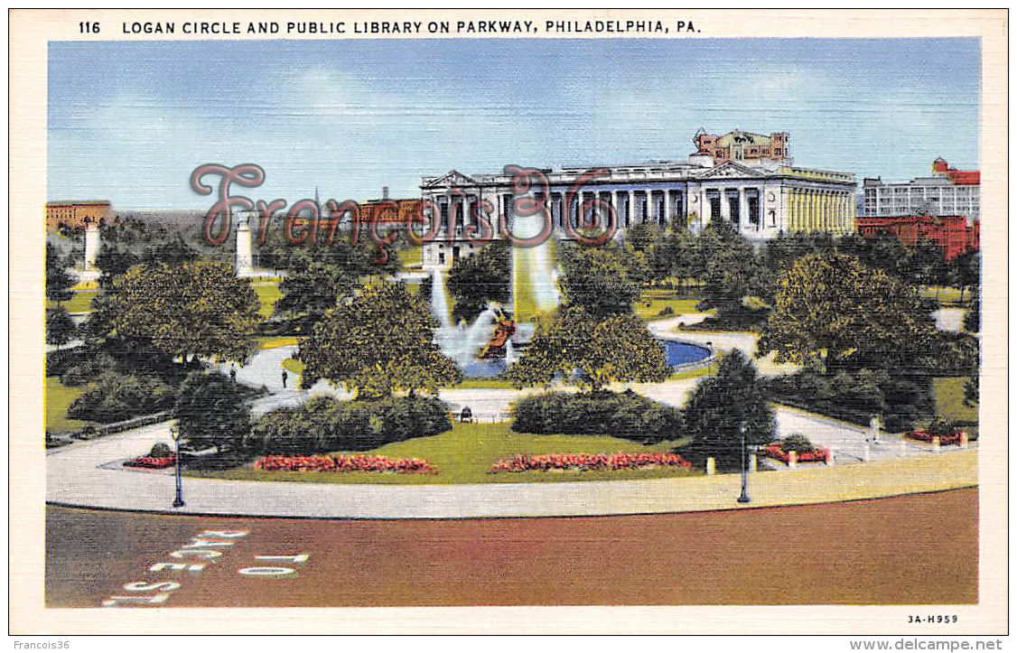 Logan Circle And Public Library On Parkway - Philadelphia - PA Pennsylvania - Philadelphia