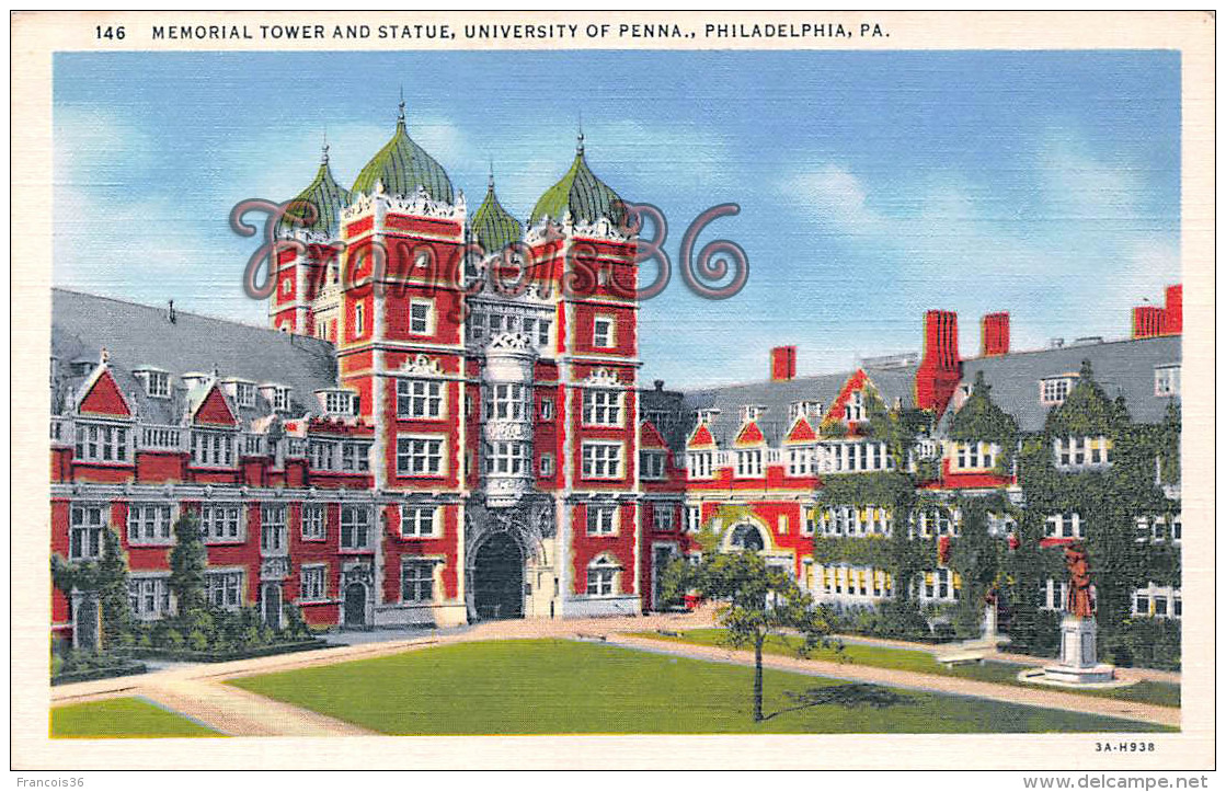 Memorial Tower And Statue - University Of Pennsylvania Penna - Philadelphia - PA - Philadelphia