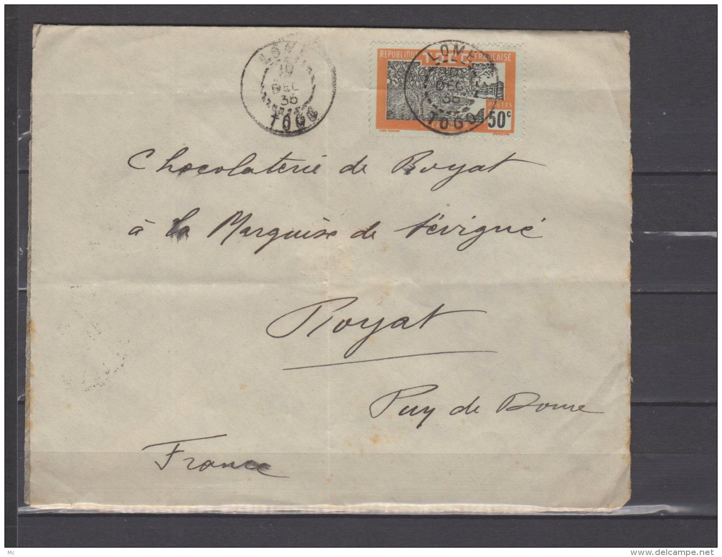 Togo - N° 136 Obli/sur Lettre Voyagée Pour La France - 10/12/1938 - Storia Postale