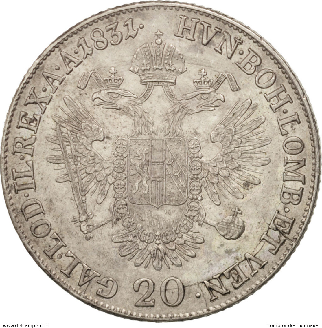 Monnaie, Autriche, Franz II (I), 20 Kreuzer, 1831, Mailand, SUP+, Argent - Autriche