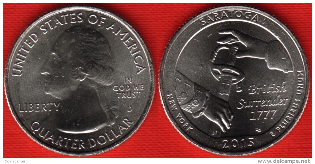 USA Quarter (1/4 Dollar) 2015 D Mint "Saratoga" UNC - 2010-...: National Parks