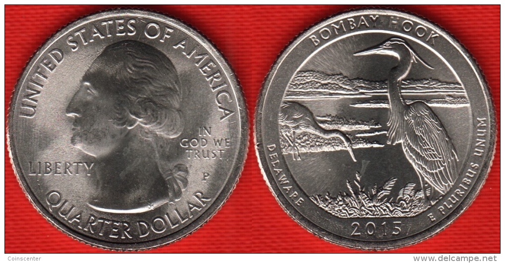 USA Quarter (1/4 Dollar) 2015 P Mint "Bombay Hook" UNC - 2010-...: National Parks