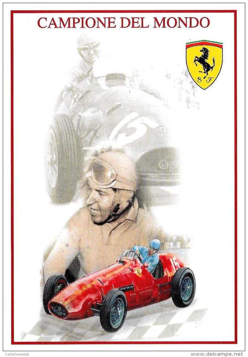 [MD0823] CPM - CARTOLINEA 725 - ALBERTO ASCARI - 50° ANNIVERSARIO MORTE - FERRARI - MONZA - CON ANNULLO 3.9.2005 - NV - Grand Prix / F1