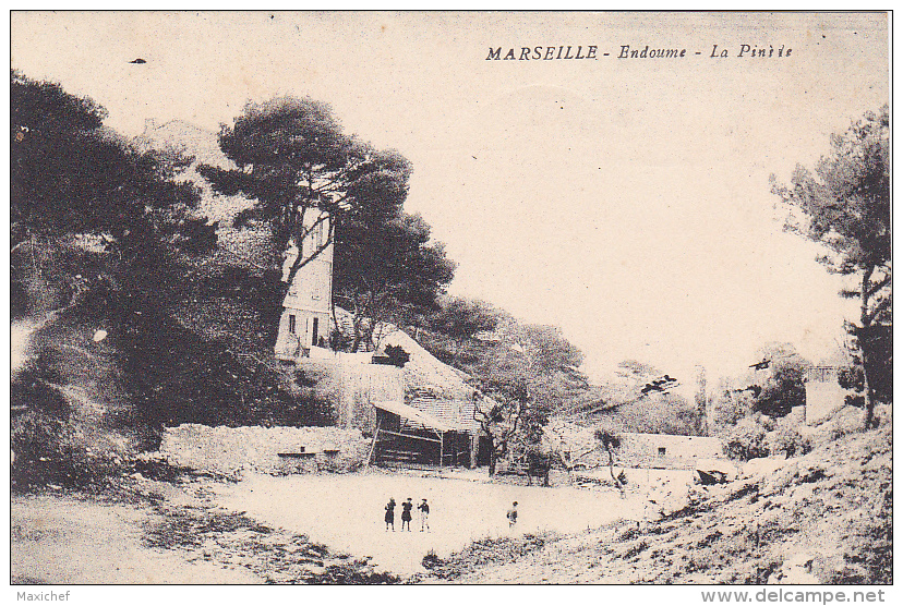 Marseille - Endoume - La Pinède (animation Dans Une Clairière, Villa Au Milieu Des Pins) Circ 1914, Sous Enveloppe - Endoume, Roucas, Corniche, Spiaggia