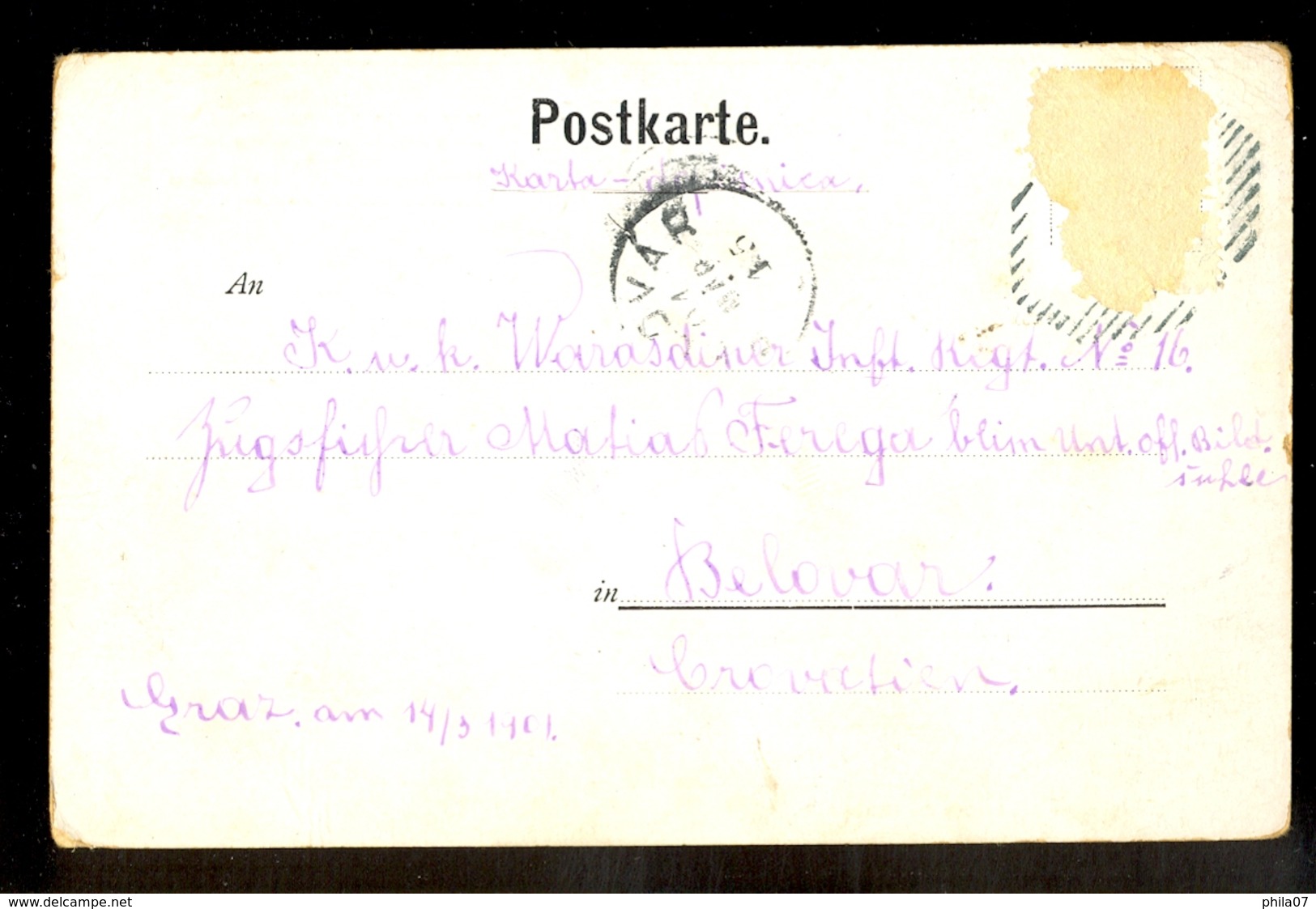 Fragmente Aus Den Liedern Des Mirza-Schaffy / F.A. Ackermann / Year 1901 / Postcard Circulated, 2 Scans - 1900-1949