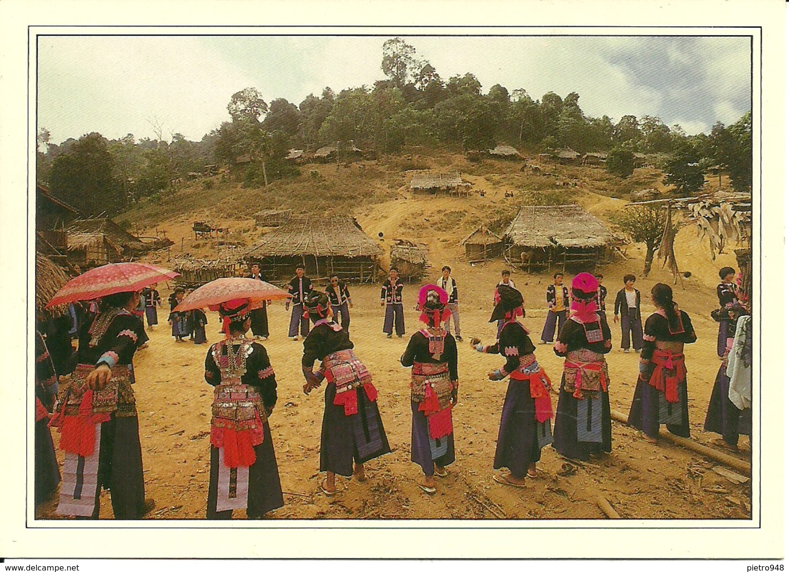 Thailandia (Thailand) Mountainous North Hmong (Meo) Boys And Girls In Their Tribal Costumes For New Year Festivities - Thailand