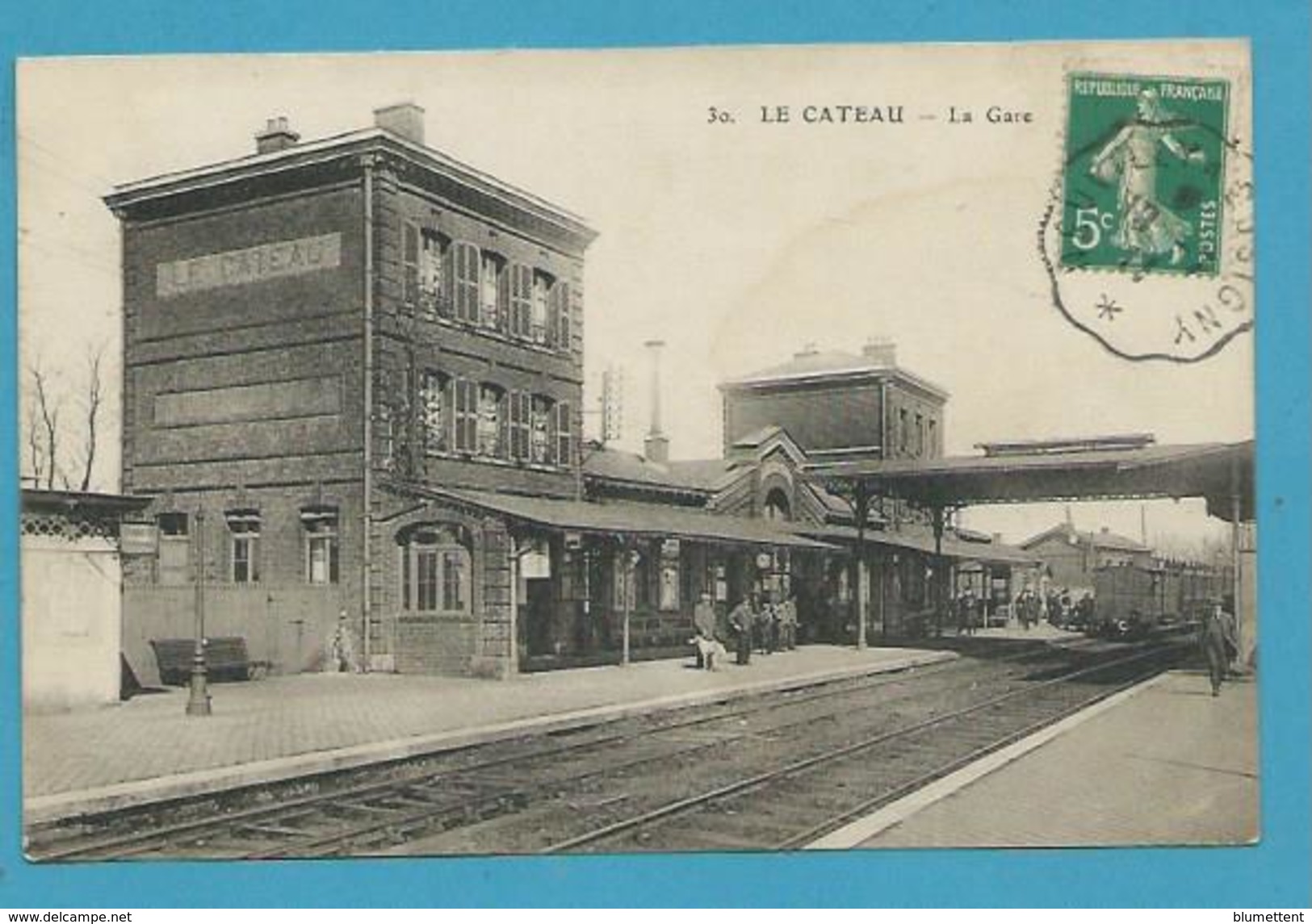 CPA 30 - Chemin De Fer Arrivée D'un Train En Gare De LE CATEAU 59 - Le Cateau