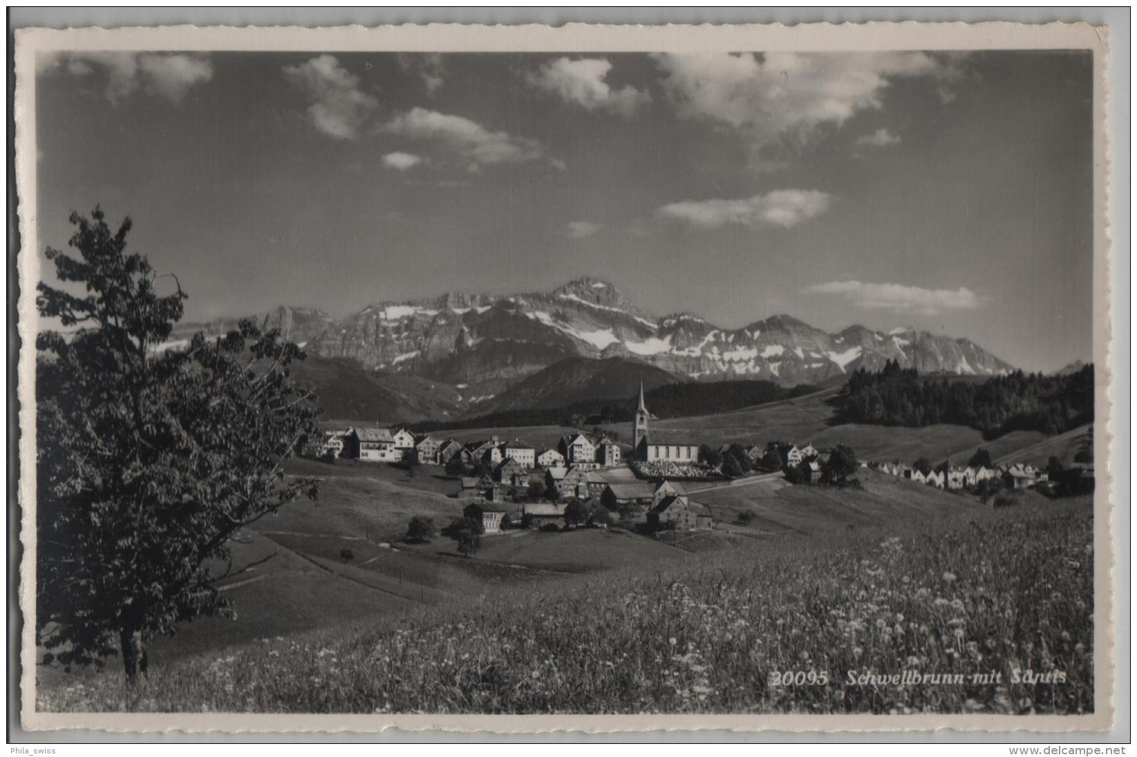 Schwellbrunn Mit Säntis - Photo: Gross No. 20095 - Schwellbrunn