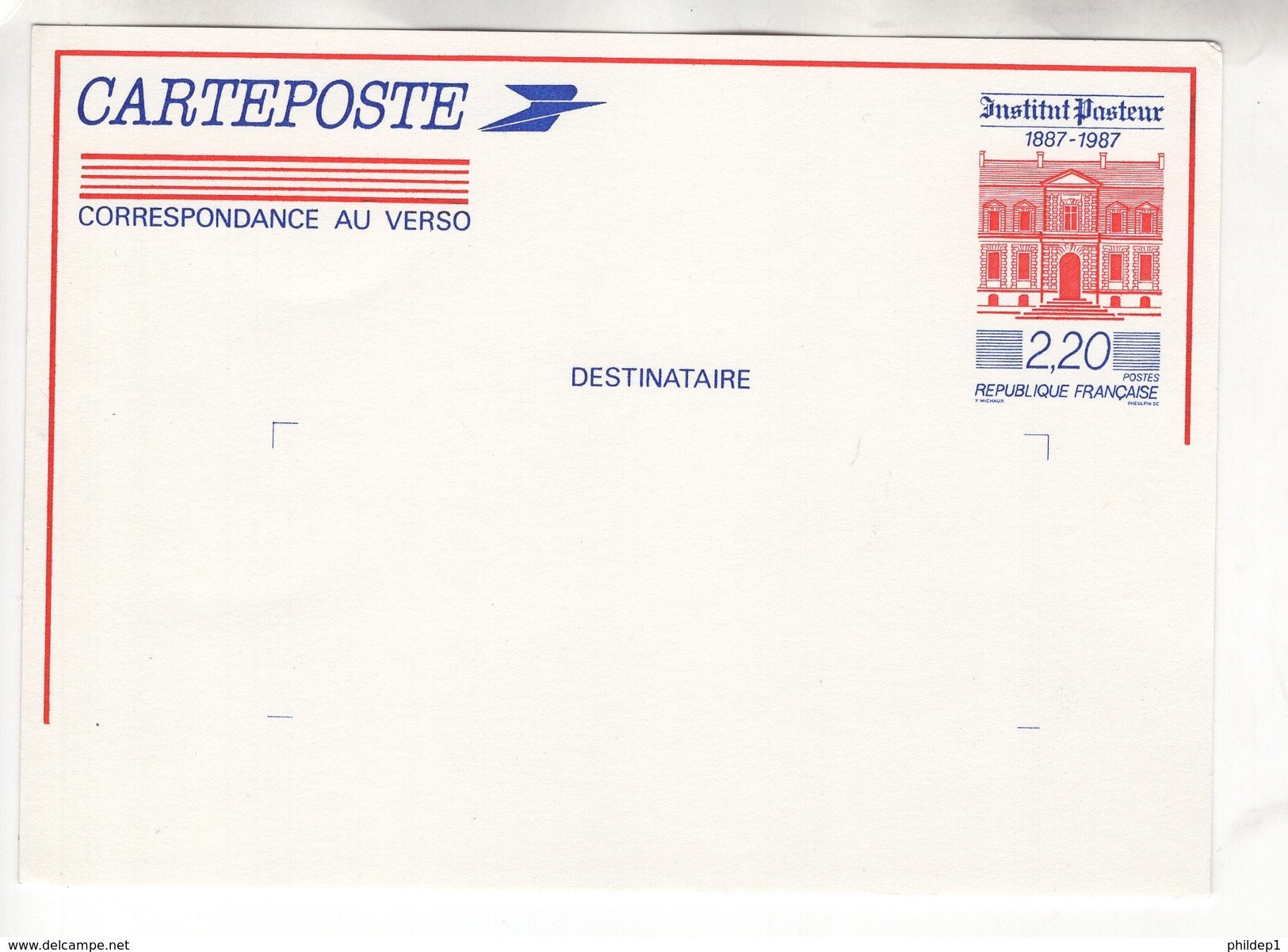 France. 1987. Entier Postal N° 2496-CP1 Centenaire De L'Institut Pasteur. Neuf - Cartoline Postali E Su Commissione Privata TSC (ante 1995)