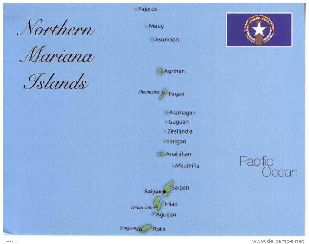 Map & Flag Of Northern Mariana Islands - Carte Des Iles De Nord Mariannes - Marianen