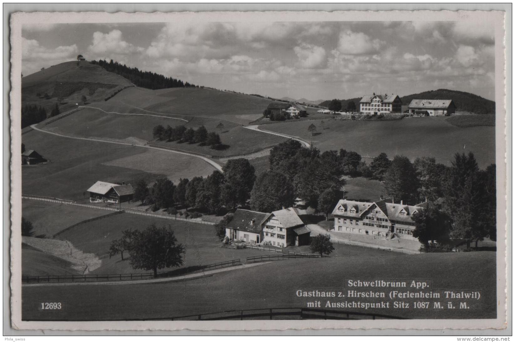 Schwellbrunn App. Gasthaus Zum Hirschen (Ferienheim Thalwil) Mit Aussichtspunkt Sitz (1087 M) - Photo: Gross No. 12693 - Schwellbrunn