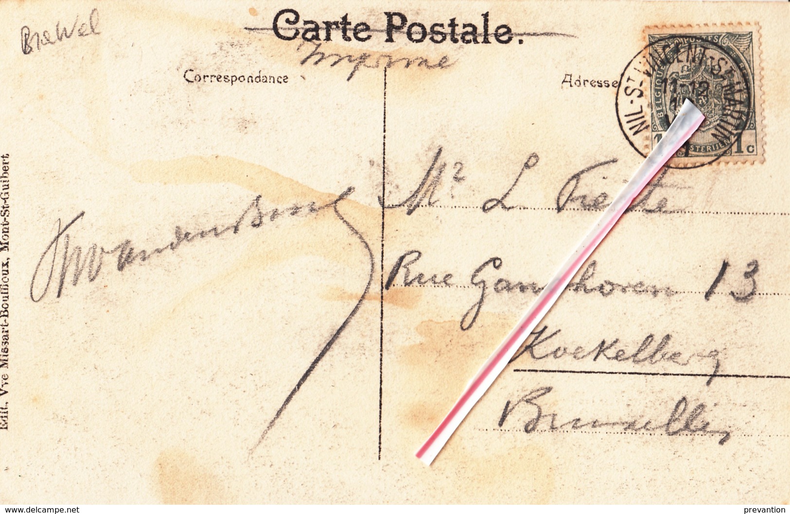 MONT-SAINT-GUIBERT - Villa Scolaire - Carte Circulée En 1911 - Mont-Saint-Guibert