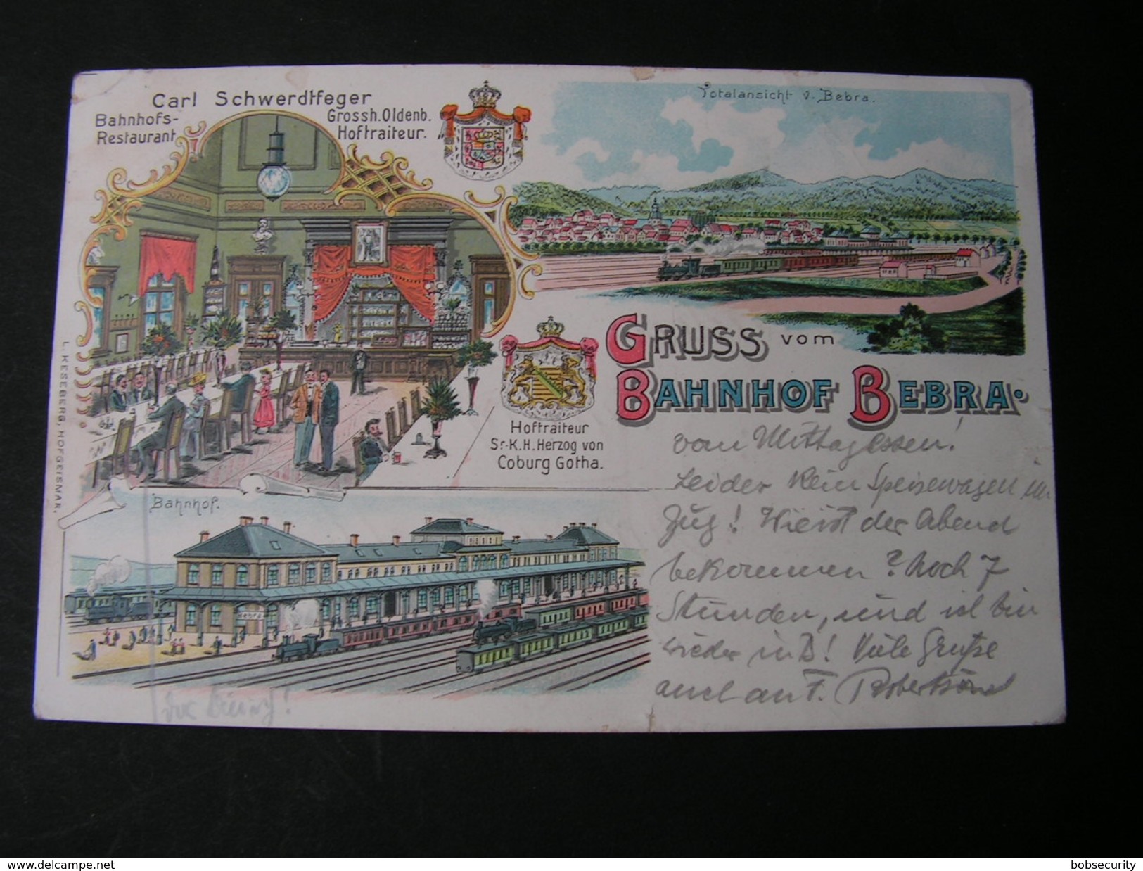 Bebra Bahnhof Karte Litho Mit Ahnhpost 1905 Nach Darmstadt - Bebra