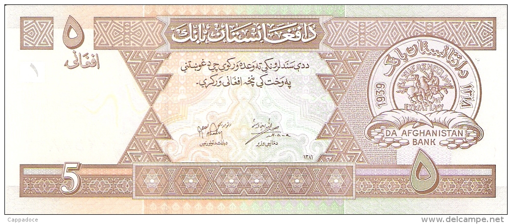 AFGHANISTAN   5 Afghanis   2002   P. 66a   UNC - Afghanistan