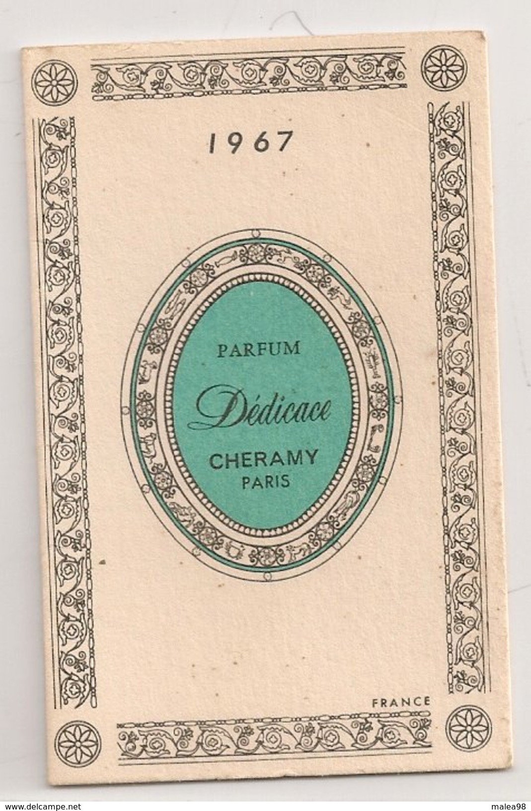 PETIT CALENDRIER ,,,,PARFUM  " DEDICACE  " CHERAMY   PARIS,,,,  1967,,,TBE - Petit Format : 1961-70