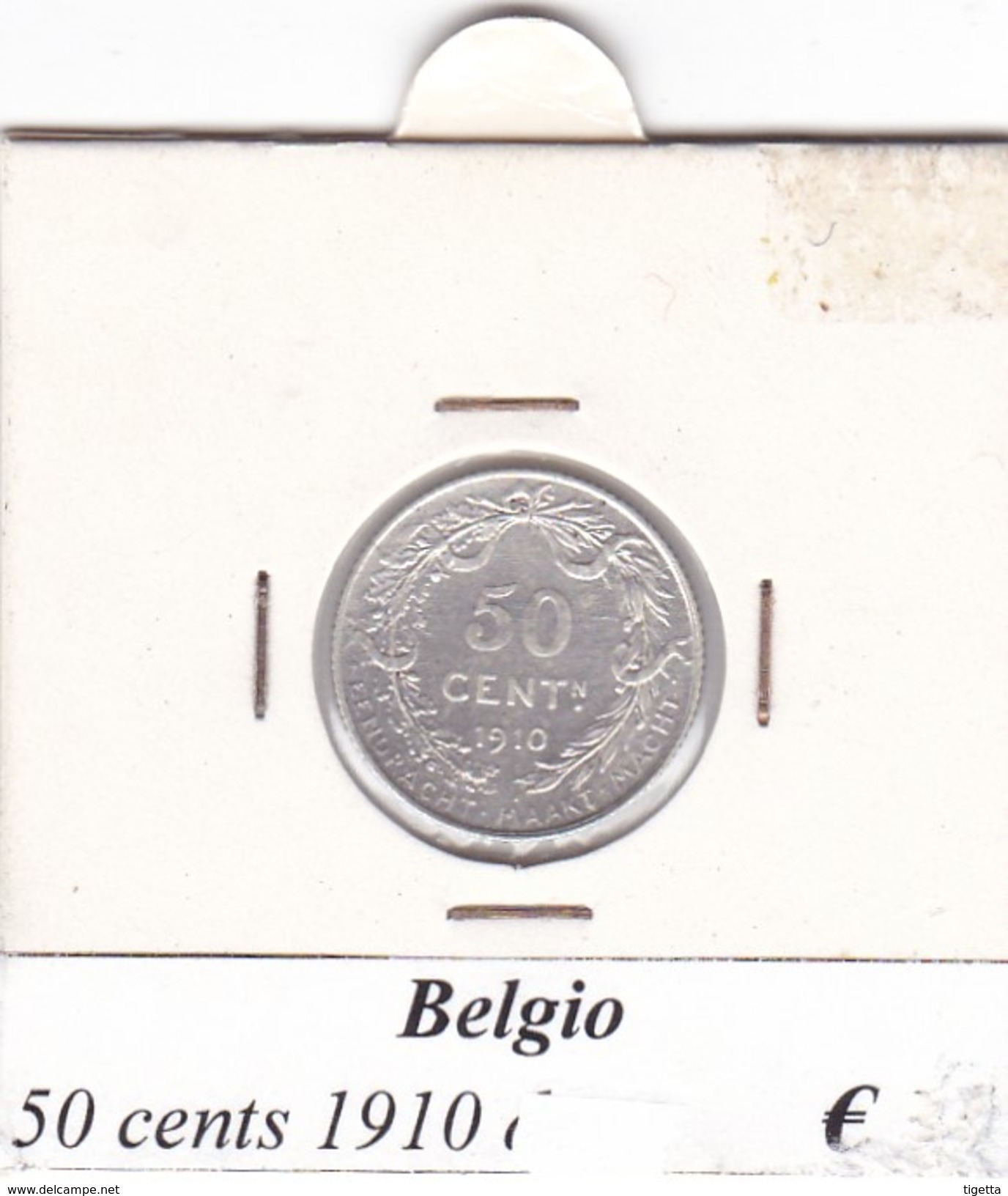 BELGIO   50 CENTS 1910  COME DA FOTO - 50 Centimes