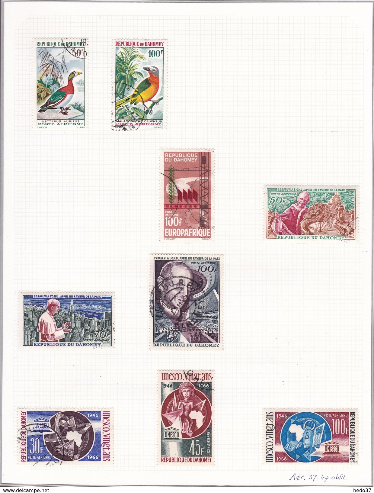 Dahomey - Collection timbres oblitérés - 14 scans