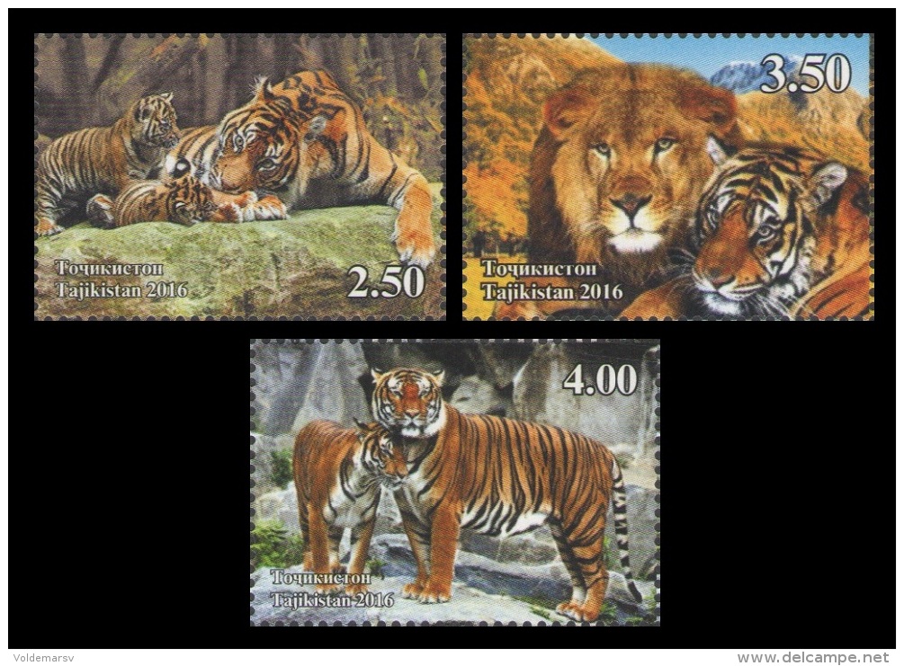 Tajikistan 2017 Mih. 750/52 Fauna. Wild Cats. Lions And Tigers MNH ** - Tajikistan