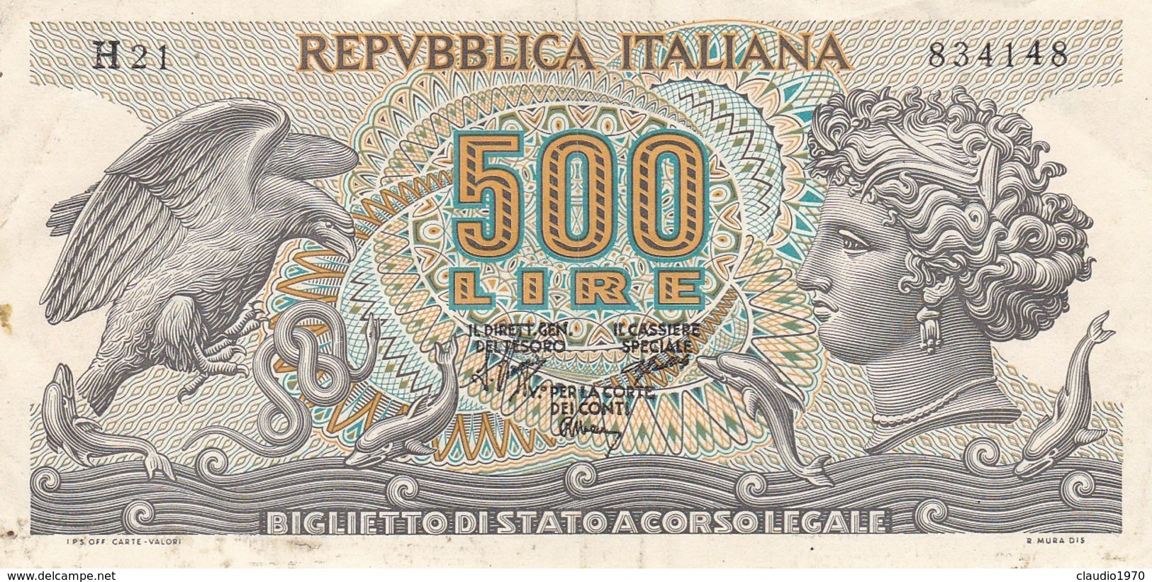 Banconote 500 Lire  - Repubblica Italiana. - 500 Lire