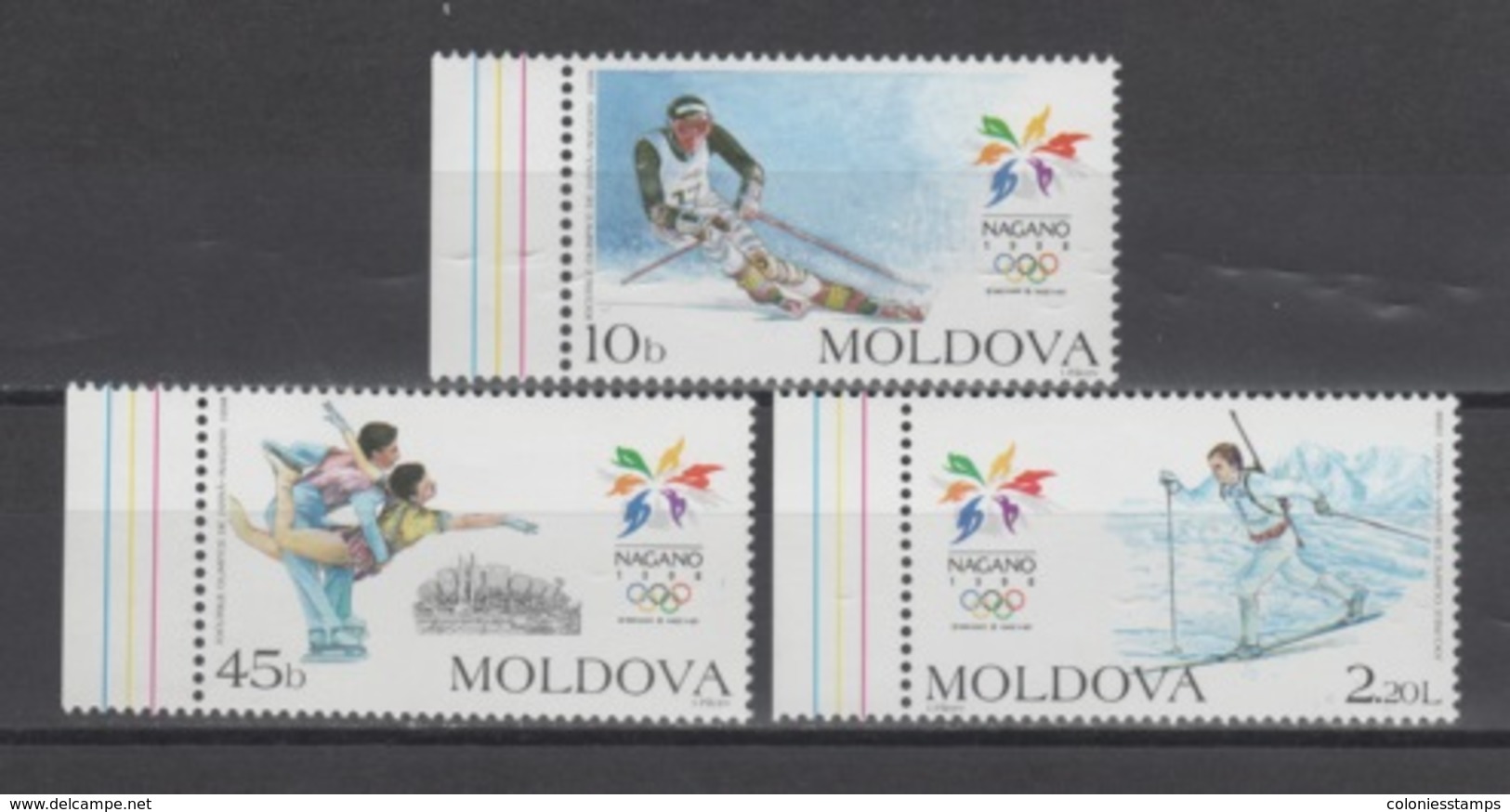 (S0848) MOLDOVA, 1998 (Winter Olympic Games, Nagano). Complete Set. Mi ## 263-265. MNH** - Moldova