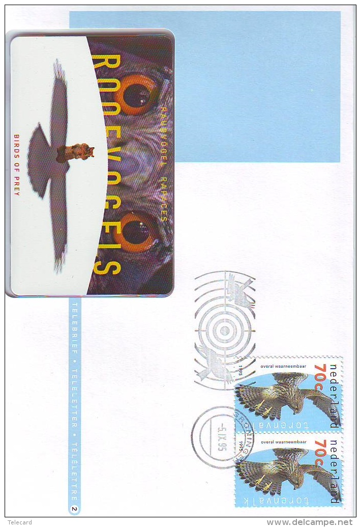 NEDERLAND * TELEBRIEF * TELELETTER TELETETTRE  Nr. 2. * CHIPCARD * MINT * BIRDS OF PRAY * ROOFVOGELS + POSTZEGELS STAMPS - Private