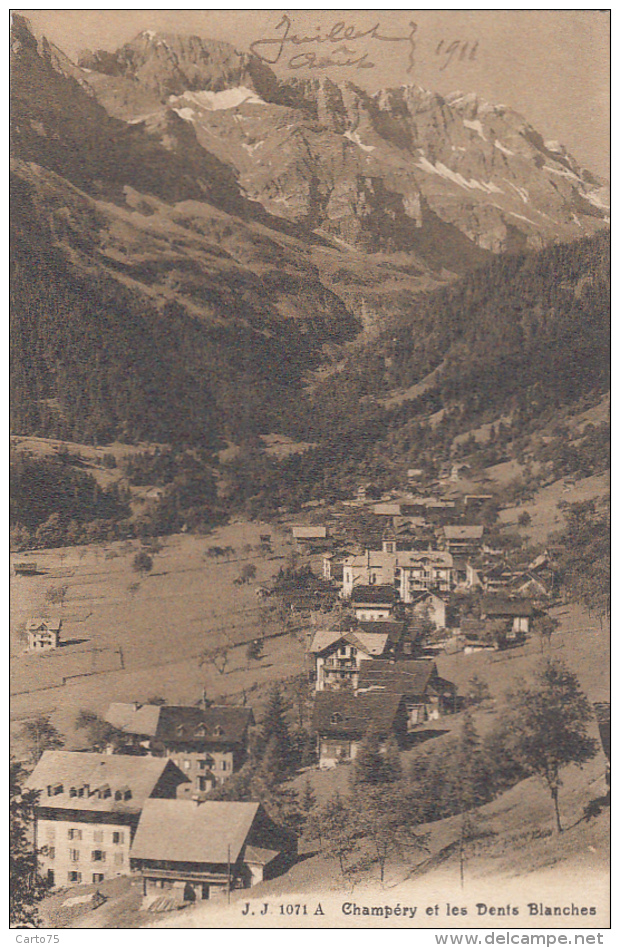 Suisse - Champéry - Village Et Les Dents Blanches - 1911 - Champéry