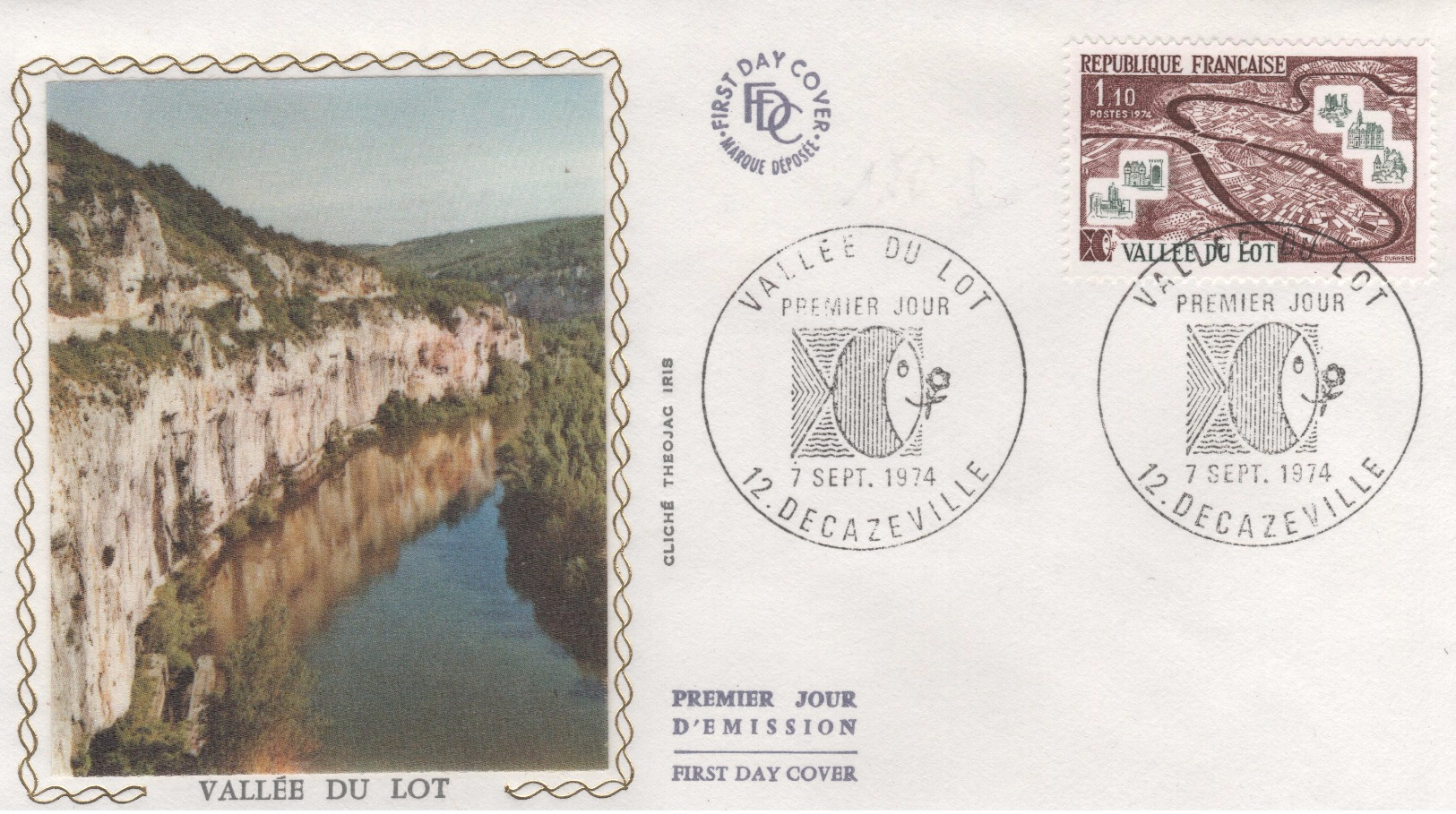 France - FDC 1er Jour - 7 SEPT 1974  -  12 DECAZEVILLE - 1970-1979