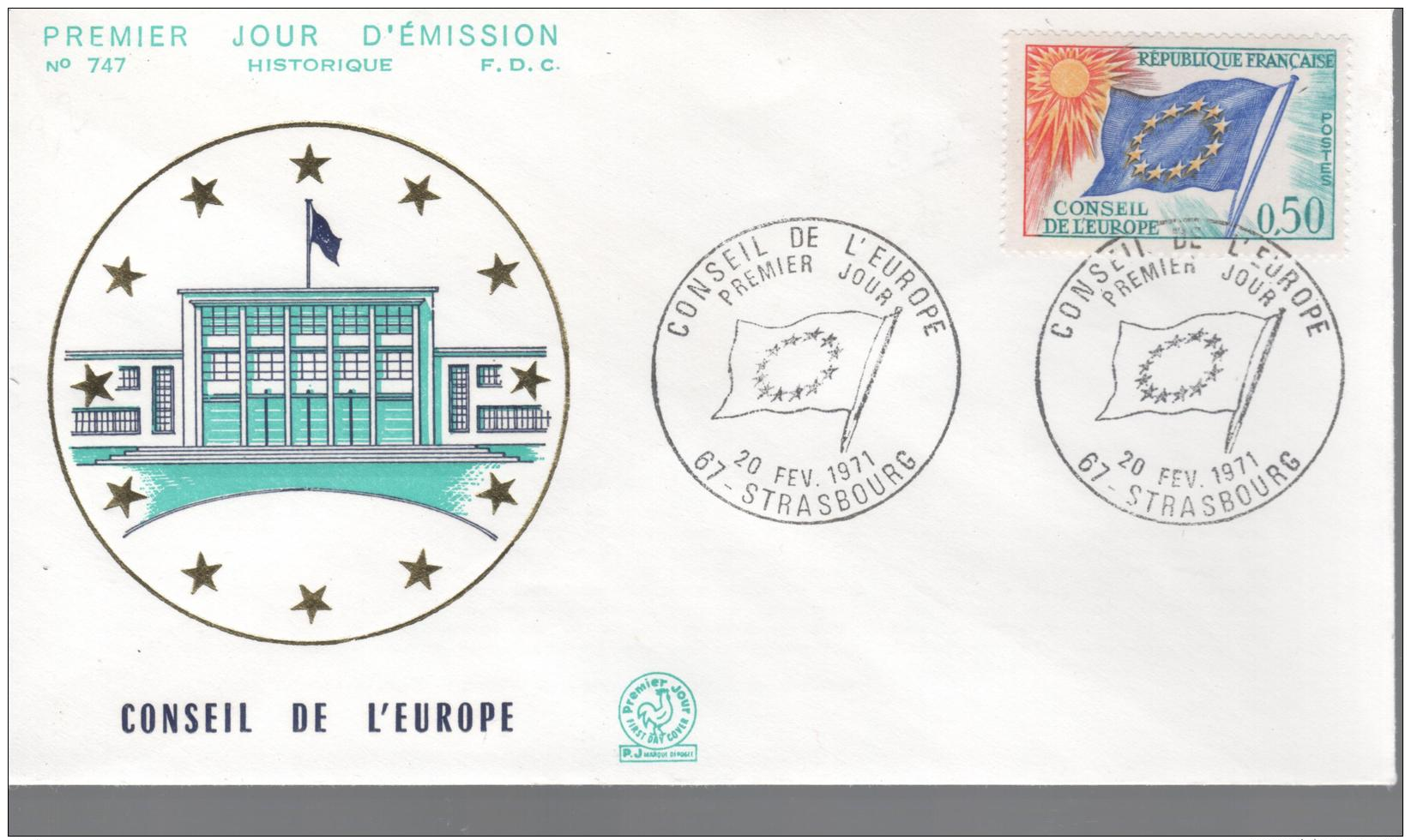 France - FDC 1er Jour - 20 FEV 1971  -  67 STRASBOURG - 1970-1979