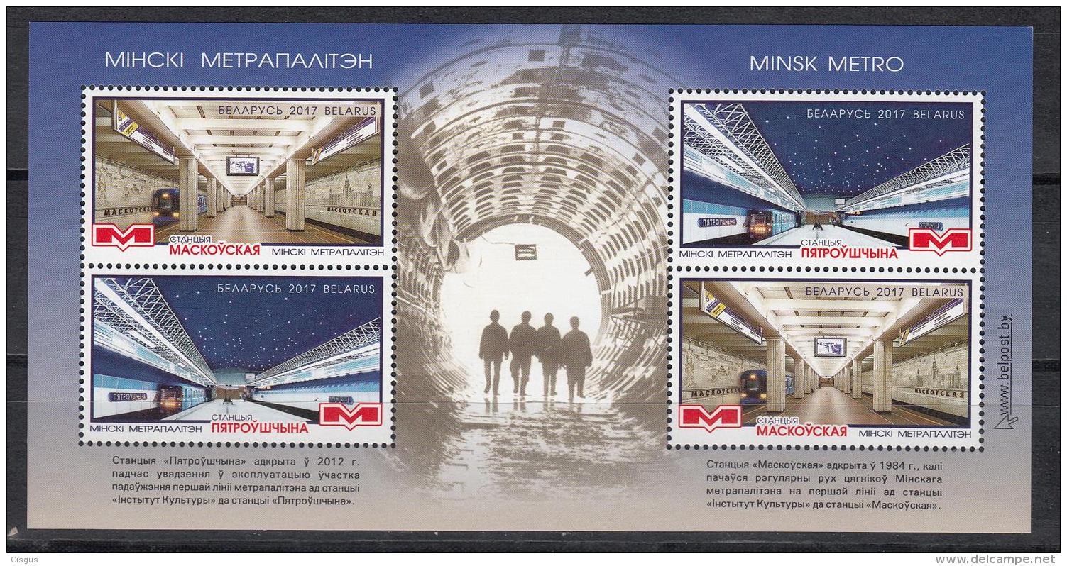 Belarus Weissrussland 2017 MNH** Mi. Nr. 1182-1183  Bl.149 Metro Minsk - Belarus