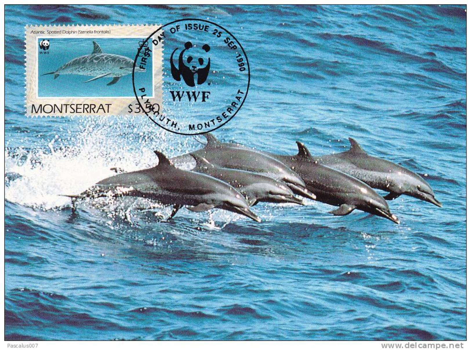 WWF - 103,34 - CM-MC - &euro; 1,19 - 25-9-1990 - $3,50 - Dolphins - Montserrat 1094212 - Montserrat