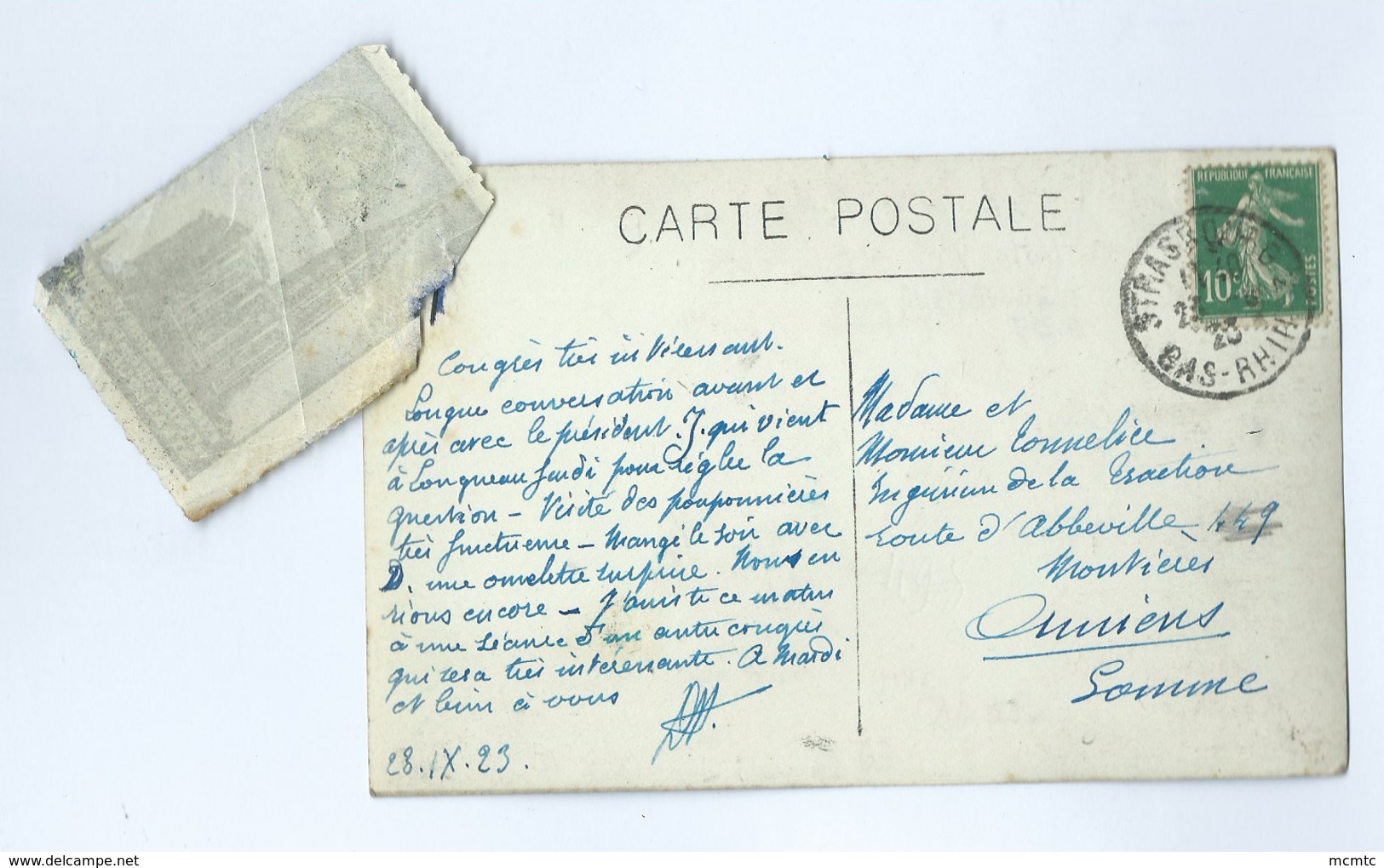 Carte Photo à Identifier :Société Des Jardins Ouvriers (voir Correspondance Longueau)papier Collé Au Verso Strasbourg - Longueau