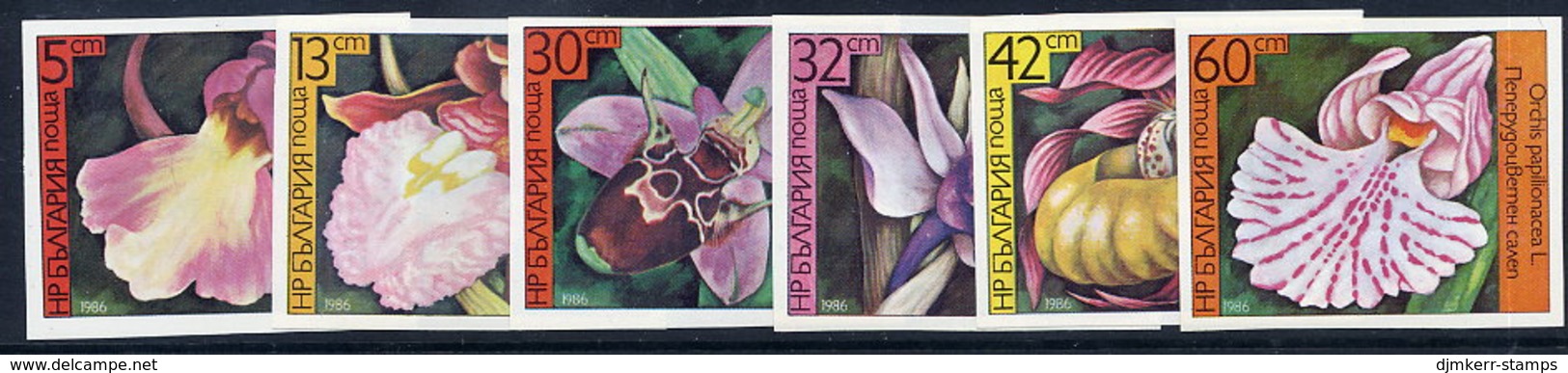 BULGARIA 1986 Orchids Imperforate Set MNH / **.  Michel 3441-46B - Nuovi