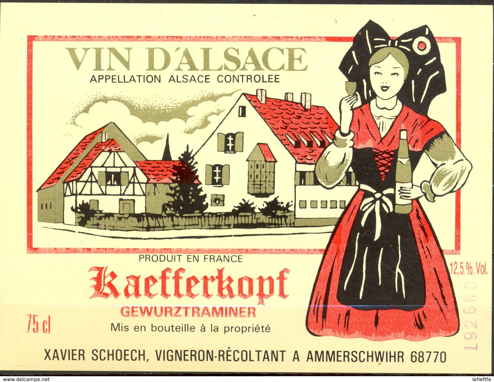 489 - France - Gewurztraminer - Kaefferkops - Xavier Schoech Vigneron Récoltant à Ammerschwihr 68770 - Gewurztraminer