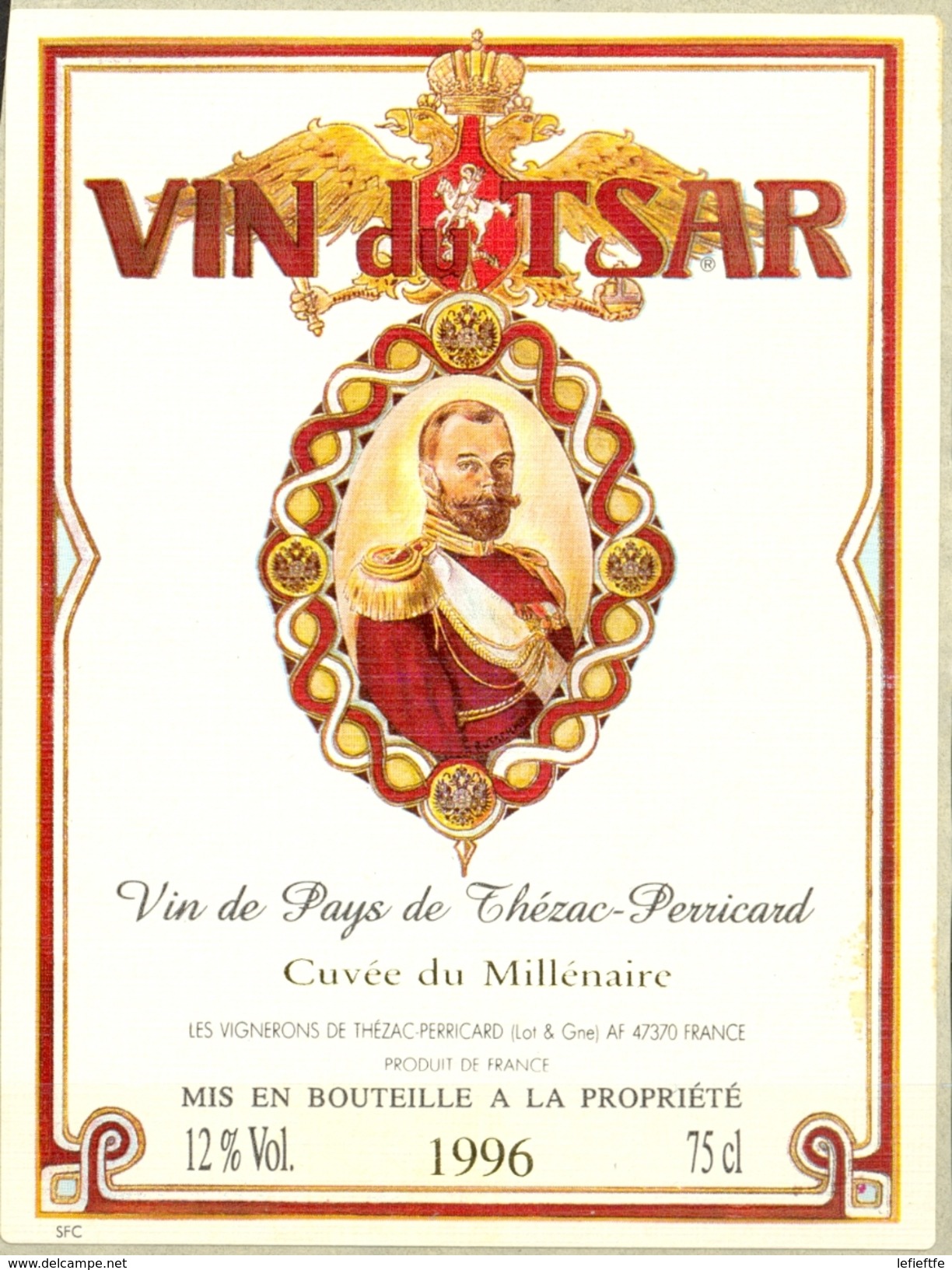 495 - France - 1996 - Vin De Pays De Thézac Perricard - Cuvée Du Millénaire - AF 47370 - Rotwein