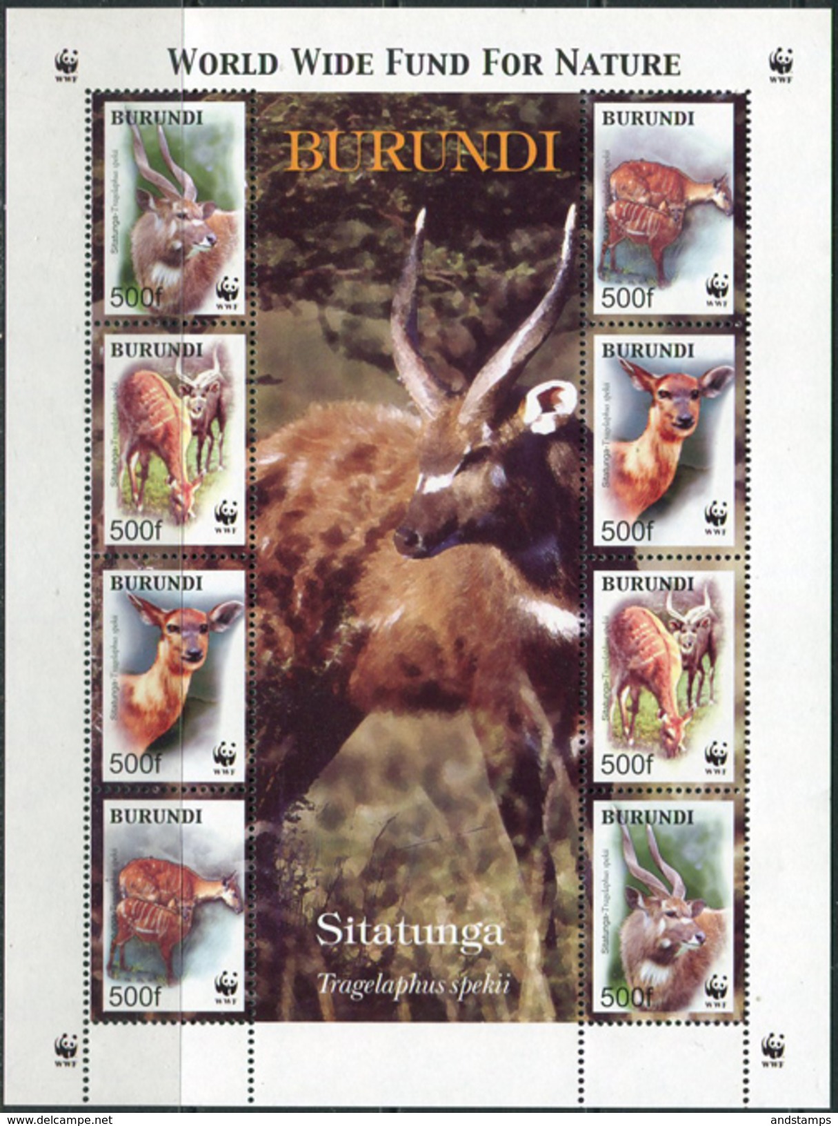 Burundi 2004. Michel #1867/70 MNH/Luxe. Klb. WWF. Sitatunga. (Ts55) - Ungebraucht