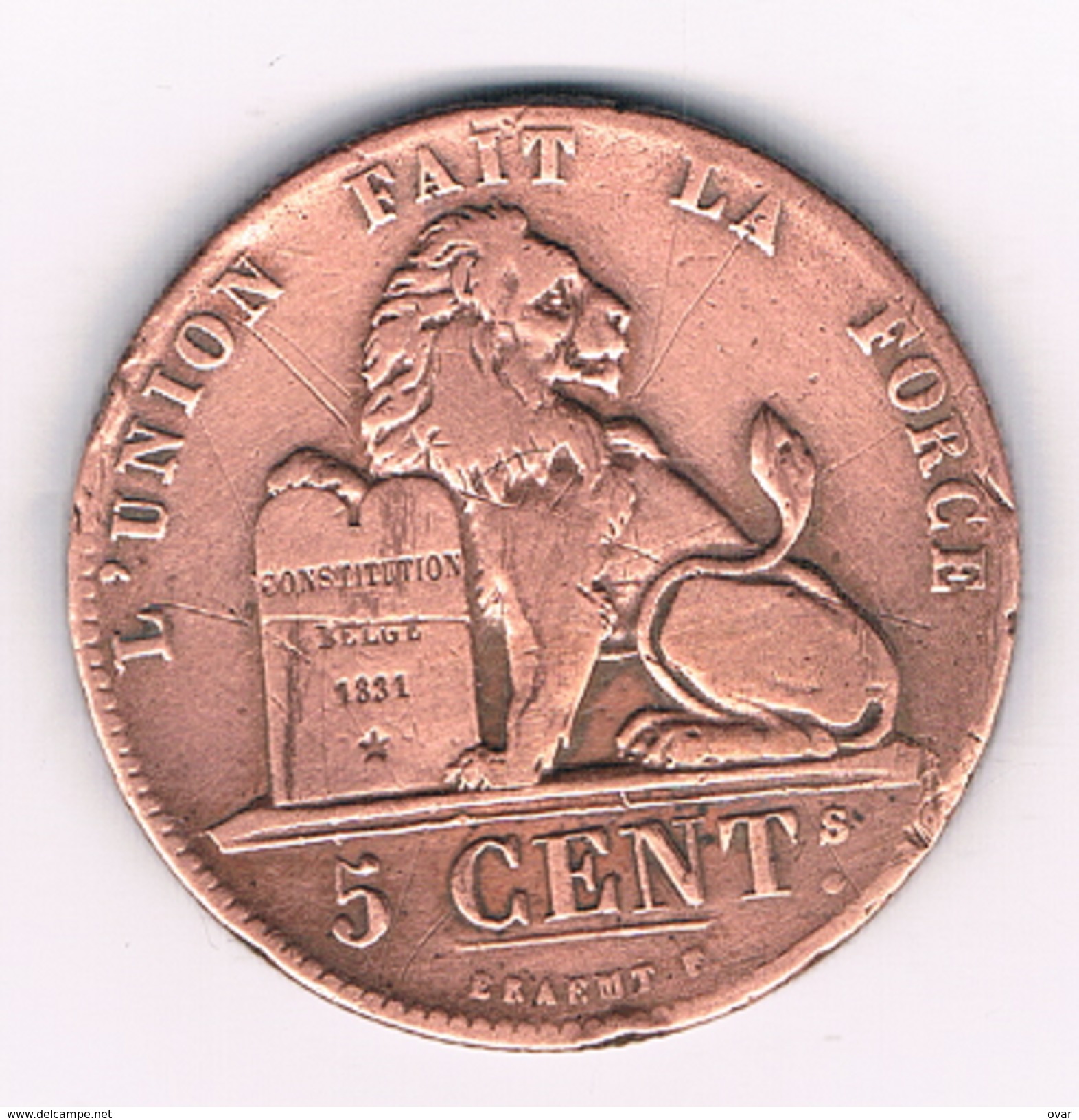 5 CENTIMES 1850 BELGIE /361C/ - 5 Centimes